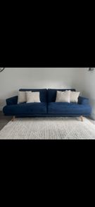 Navy velvet sofa in perfect condition