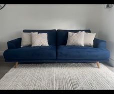 Navy velvet sofa in perfect condition