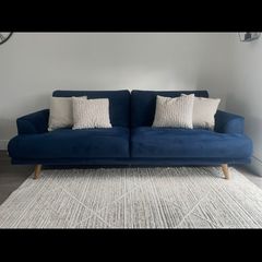 Navy velvet sofa in perfect condition