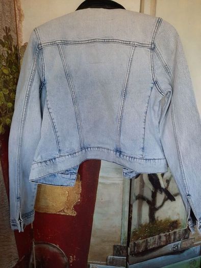 River Island Denim and Faux Leather Jacket Size 10