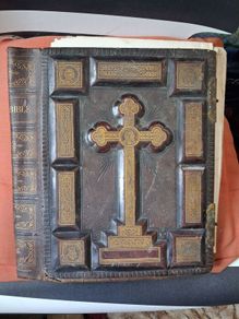 Embossed Leather Catholic Douay Bible Binding