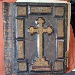Embossed Leather Catholic Douay Bible Binding