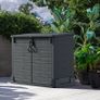 Cedargrain StoreAway 850L Plastic Garden Storage Shed - Outdoor Storage Shed, Wheelie bin box, Durable Construction, Ideal for Tools, BBQs & 2x 120L Garbage Bins, 130x74x110 cm, Dark Grey Image 4