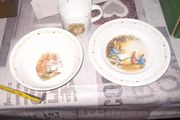 Beautiful Old Set of Wedgewood Peter Rabbit Porcelain Cup Plate and Bowl