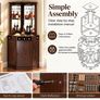 Industrial Corner Bar Cabinet with Wine Rack & Glass Holder  Black Walnut Image 4