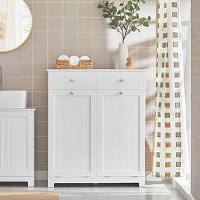 Bathroom Cabinet with 2 Drawers and 2 Laundry Baskets