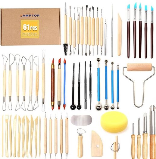 61pcs Ceramic Tools Clay Sculpting Set, Polymer Clay Tools Clay Sculpting Tools, Pottery Carving Tool for Engraving Modeling Embossing Shaping Art DIY (FREE POSTAGE)