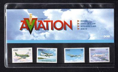 1999 Ireland d Civil Aviation (Douglas DC3, Britten Norman Islander, Boeing 707 & Lockheed Constellation) Commemorative Stamps, Stamp Presentation Pack