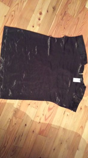Black satin and sequined top