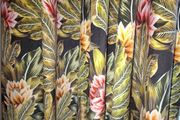 Velvet jungle curtains 66 x 72 with matching cushions.
