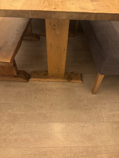 Wooden dining table and bench.                                             SOFA NOT INCLUDED!!!!!!!!