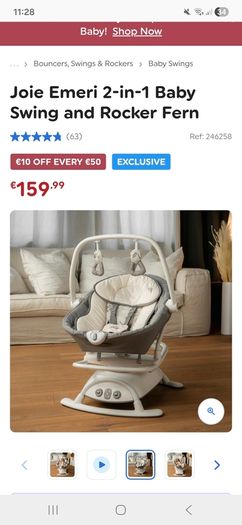 Joie 2-in1 baby swing and rocker