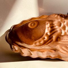 Vintage Copper Fish Wall Hanging Mould Made in Portugal Coastal Kitchen Decor