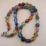 MultiColor Venetian Style Aventurine & Skunk Glass Beads Necklace Image 8