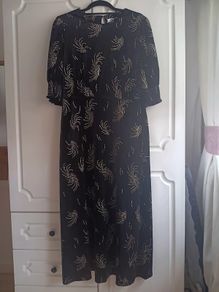 Gallery Black Velvet Dress  with silver embellishments