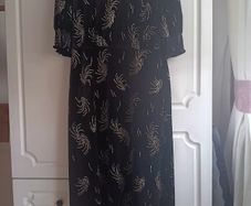 Gallery Black Velvet Dress  with silver embellishments