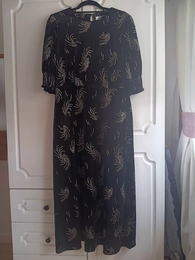 Gallery Black Velvet Dress  with silver embellishments
