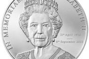 2022 Cook Islands 5 Dollars 1 Oz Silver Coin - In Memoriam Queen Elizabeth II. Proof.(In Capsule)