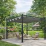 3m x 3m Retractable Garden Pergola with Canopy Roof  Steel Outdoor Patio Shelter Image 2