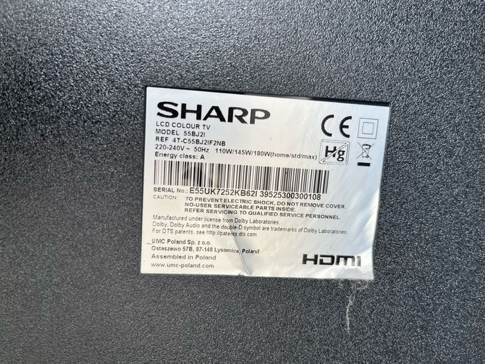 Sharp 55inch LCD with Netflix and Youtube