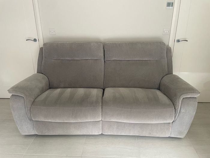 3 Seater Fabric Electric Recliner Sofa Light Grey