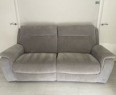 3 Seater Fabric Electric Recliner Sofa Light Grey