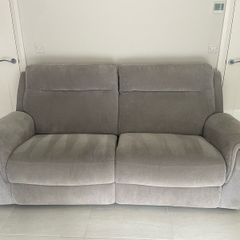 3 Seater Fabric Electric Recliner Sofa Light Grey