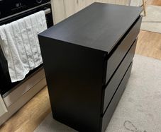 Black 3-Drawer Chest