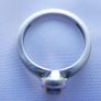Vintage 9ct White Gold 375 & Blue Sapphire Stacker Ring 2,78g size N Image 6