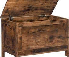 Storage Chest Trunk, Wooden Storage Box, Large Toy Chests with Lid, Toy Box Organizer Unit, Bed End Storage Bench, Shoe Bench, Entryway, Hallway, Bedroom, Rustic Brown (FREE POSTAGE)
