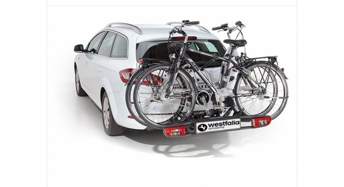 Westfalia towbar tilting bike rack 2 bikes, hardly used