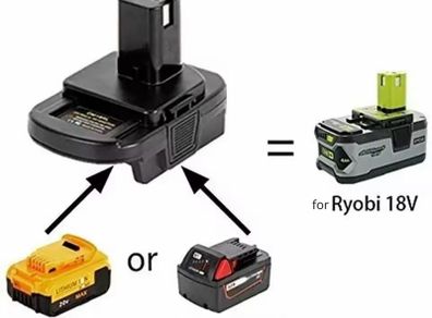 Battery Adapter with USB Port for Dewalt to for Ryobi tools for Milwaukee Battery Convert to for Ryobi 18V Lithium-ion Battery