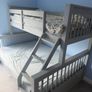 4ft 6 and 3ft grey bunk bed Image 2