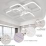 FLASH SALE Modern LED Ceiling Light with 4 White Squares, 60W Flush Mount Pendant Light, Acrylic Chandelier for Living Room Bedroom Dining Room, 6000K Cool White Light Image 2