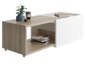 FMD Extendable Coffee Table White and Oak