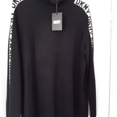 Designer DKNY Polo Neck Knit Jumper - Black - Size L - BNWT RRP 68