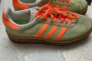 Adidas Gazelle Bold platform trainers - green and orange