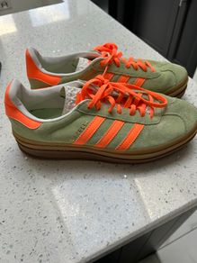 Adidas Gazelle Bold platform trainers - green and orange