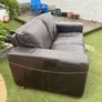 Black Leather 2 Seater Sofa - Good Condition - 160cm Wide Image 2