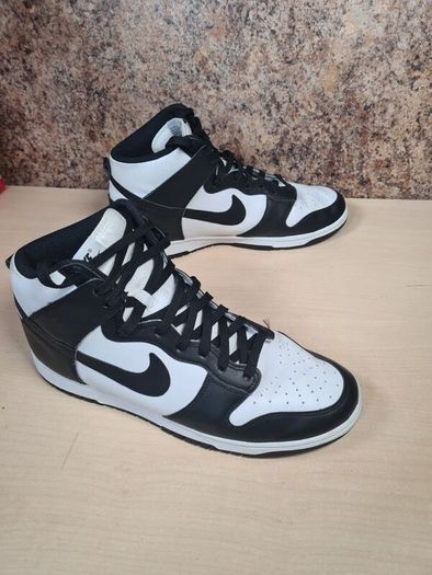 mens NIKE DUNK HI RETRO trainers runners Panda black and white Size UK 10 EU 45 BOXED