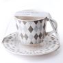 Porcelain Cup and Saucer Zoe Diamond 240Ml Image 2