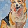 Happy Corgi - oil painting Image 3
