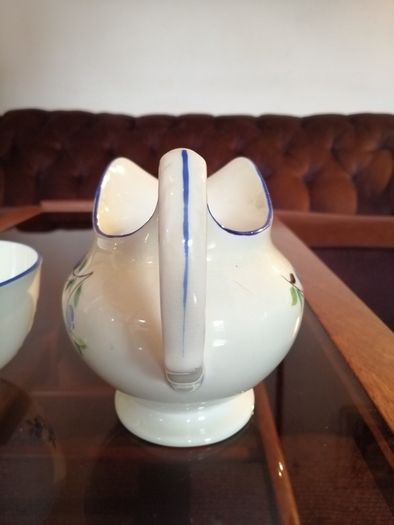 Tuscan China by Plant Hand Painted Floral Sugar Bowl and Milk Jug Set