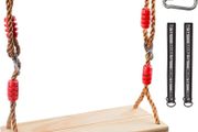 Wooden Garden Swing Seat,Swings with Adjustable Rope, Durable Playground Swing Set, Easy InstallIndoor, Hanging Seat, Outdoor Wood Swing Chair for Adults &amp; Kids,Swing Seat Max Load 150KG MULTIPLE COLOURS AVAILABLE (FREE POSTAGE)