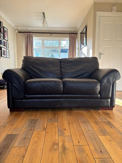 Leather Couch 3 seater 2 seater and footstool