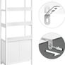 _tall cabinet, bathroom cabinet, free-standing bathroom cabinet, bookcase, 3 open compartments, 1 drawer and 2 cabinet doors, 60 x 32.5 x 154 cm, hall, kitchen, study, white Image 4