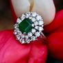 Vintage 1960s Emerald & Diamond Cluster Ring - 18ct Image 5