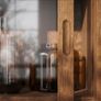 Ikea Cabinet with sliding glass doors, oak veneer 121x37x120 cm Image 7