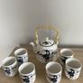 Herbal teapot  and six matching  teacups Image 7