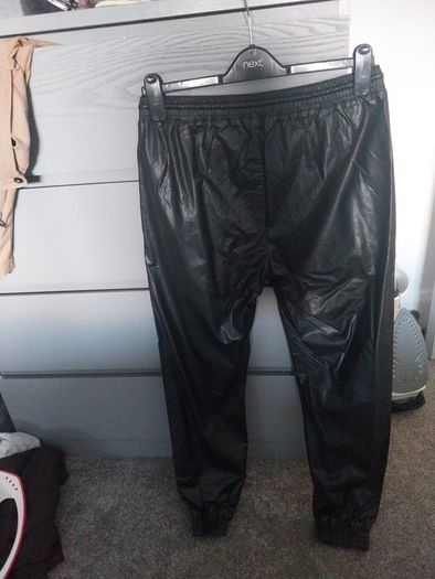 Zara Black Leather look trousers